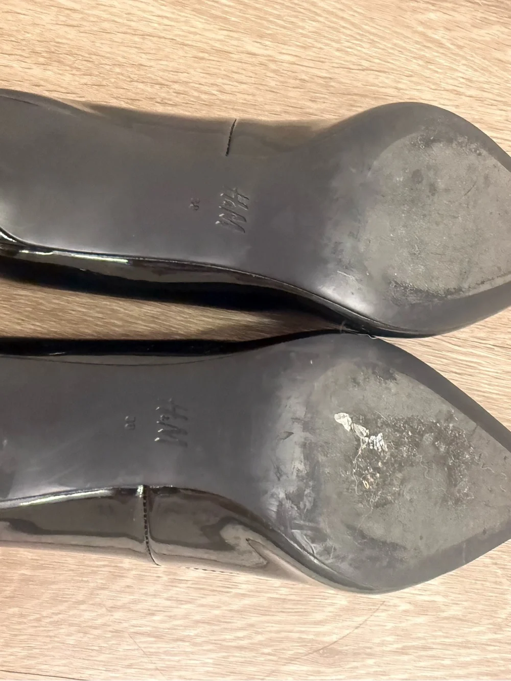 H&M Black Patent Pointed Toe Heels